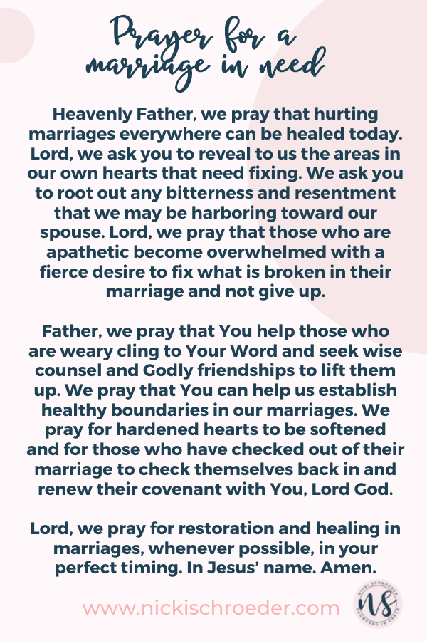 Prayer for a marriage in need.